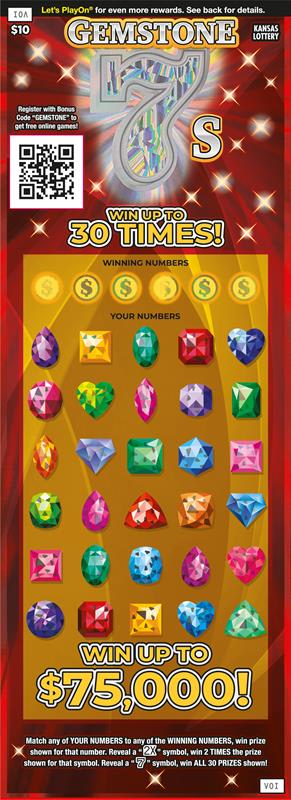 Gemstone 7s Kansas scratch-off ticket