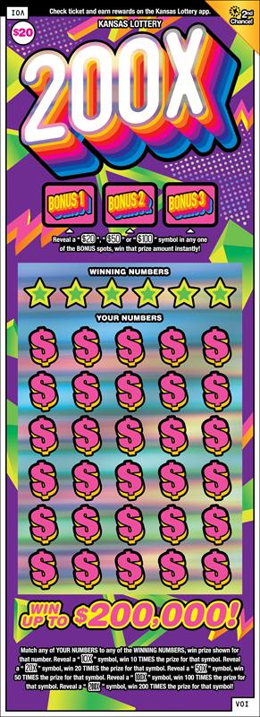 200x Kansas scratch-off ticket