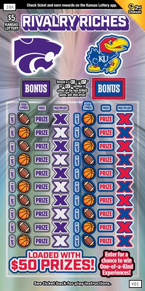 Rivalry Riches Kansas scratch-off ticket