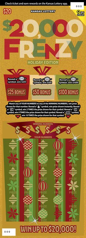 $20,000 Frenzy Kansas scratch-off ticket