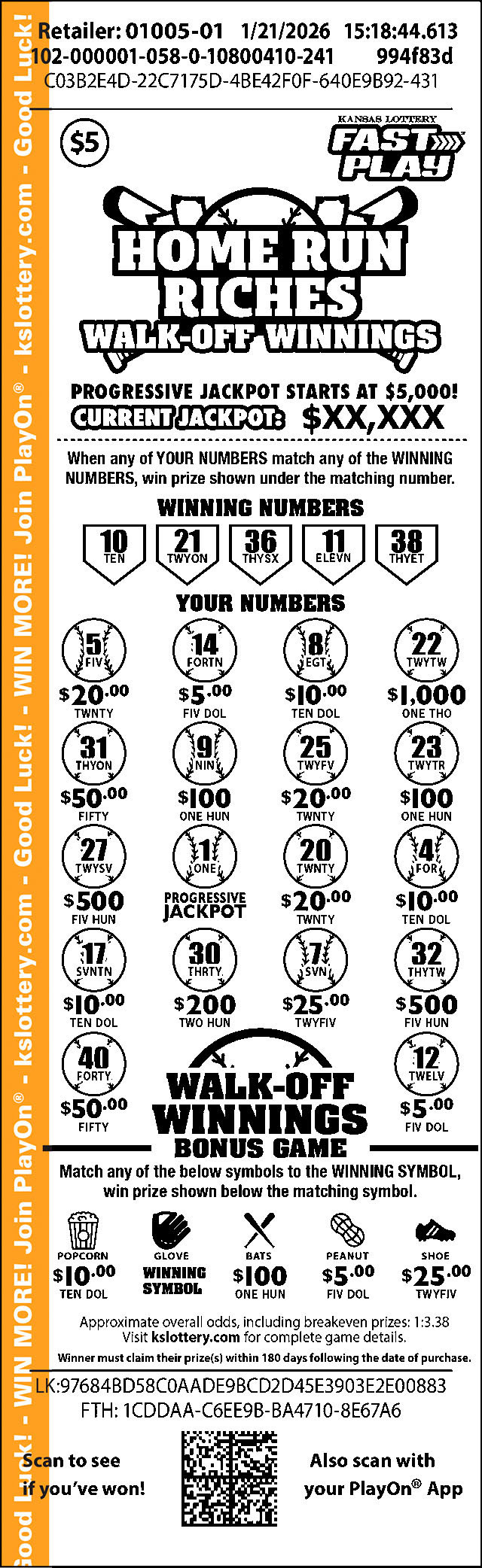 Home Run Riches Walk-off Winnings Kansas Fast Play game