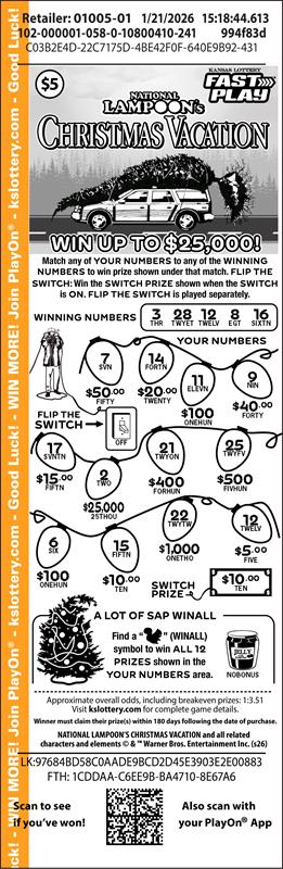 National Lampoons Christmas Vacation Kansas Fast Play game