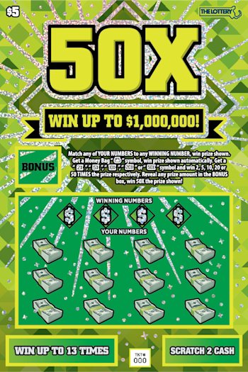 50X Massachusetts scratch-off ticket