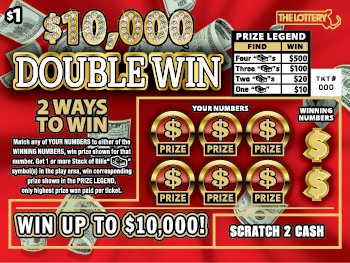 $10,000 Double Win Massachusetts scratch-off ticket
