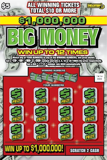 $1,000,000 Big Money Massachusetts scratch-off ticket