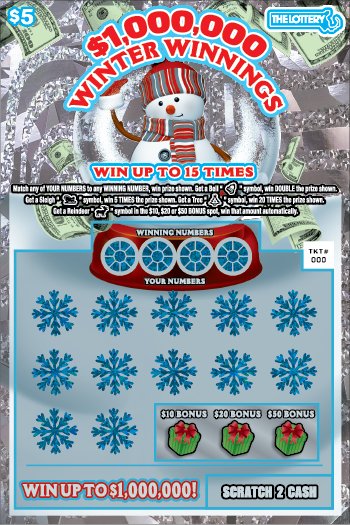 $1,000,000 Winter Winnings Massachusetts scratch-off ticket
