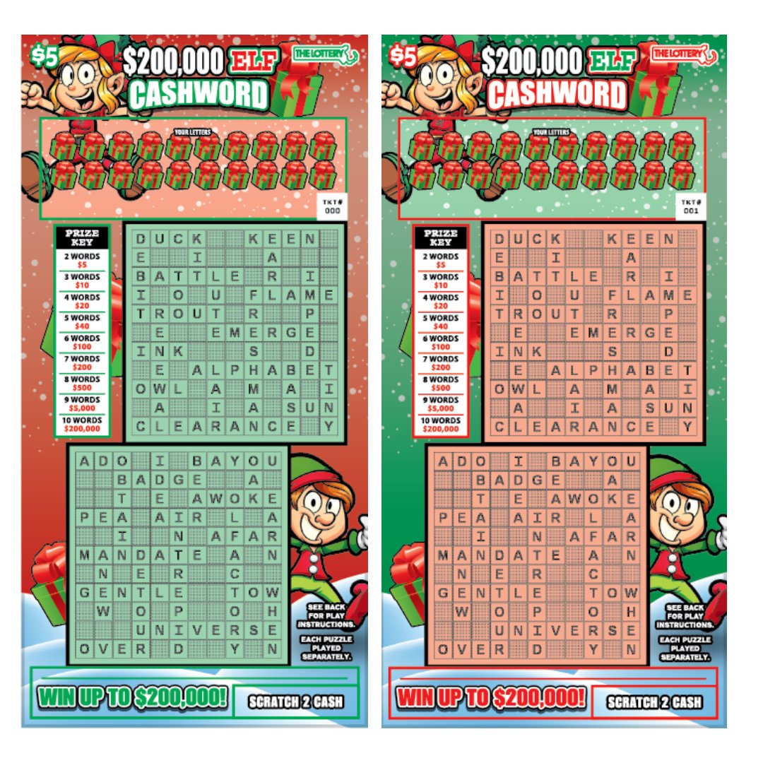 $200,000 Elf Cashword Massachusetts scratch-off ticket