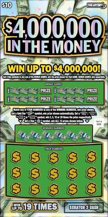 $4,000,000 In The Money Massachusetts scratch-off ticket