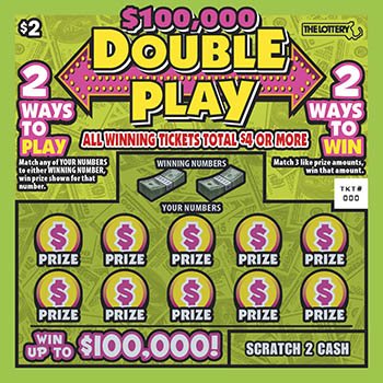 $100,000 Double Play Massachusetts scratch-off ticket
