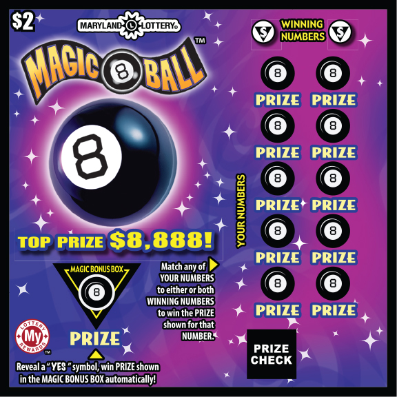 Magic 8 Ball™ Maryland scratch-off ticket