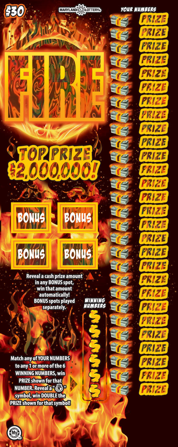 Fire Maryland scratch-off ticket