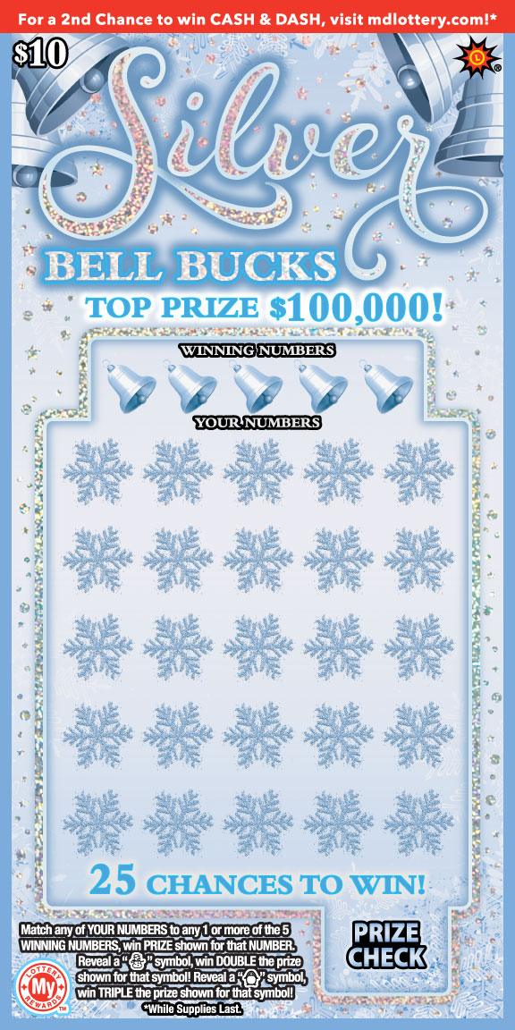 Silver Bell Bucks Maryland scratch-off ticket