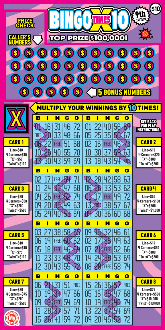 Bingo X10 Maryland scratch-off ticket