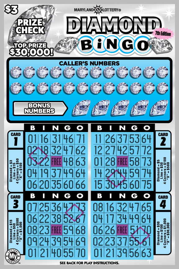 Diamond Bingo Maryland scratch-off ticket