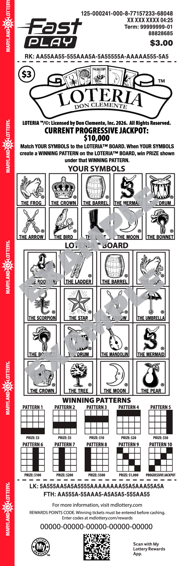 Loteria™ Maryland Fast Play game