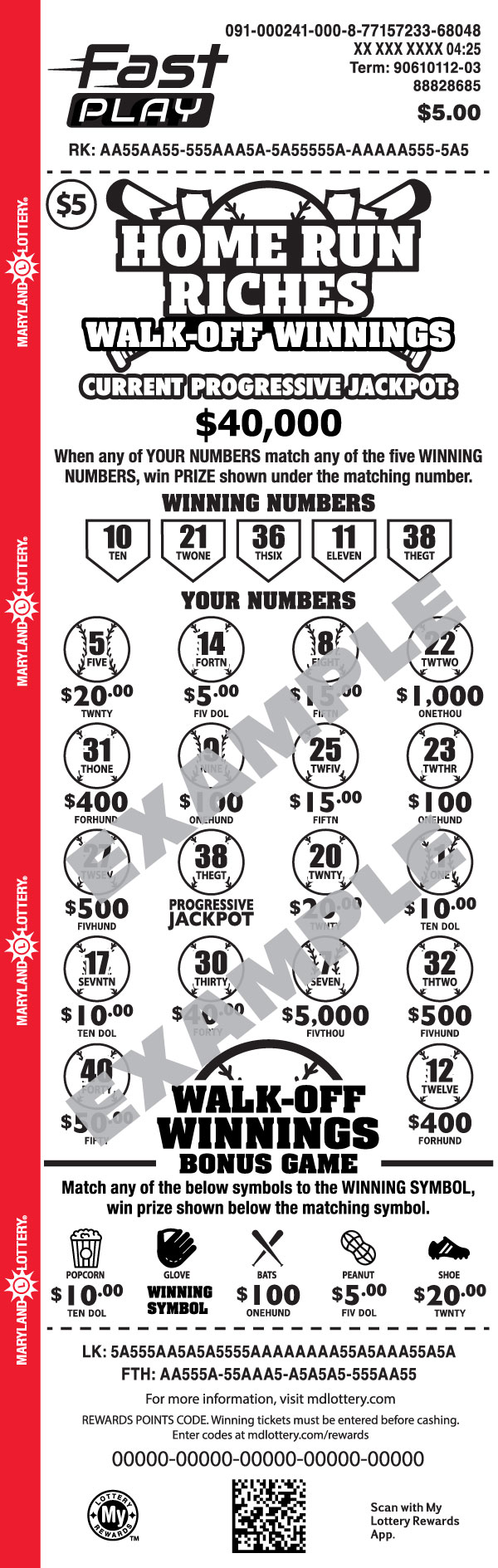 Home Run Riches Walk-off Winnings Maryland Fast Play game