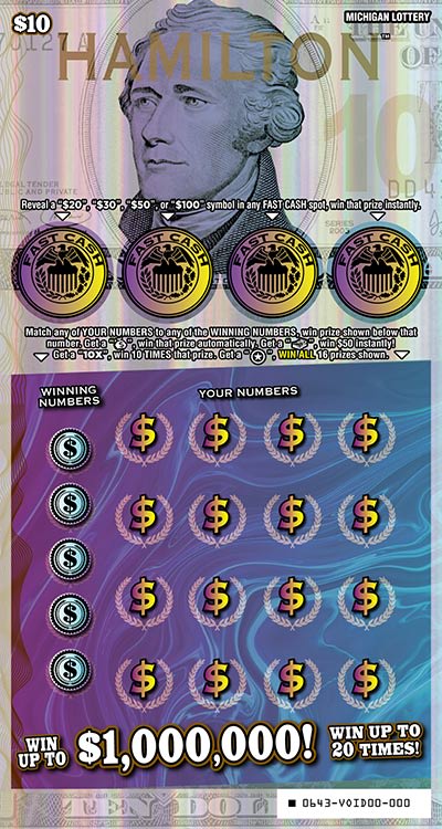 Hamilton Michigan scratch-off ticket
