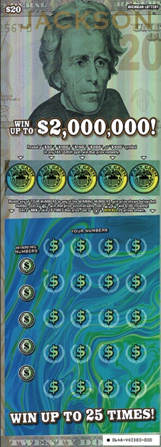 Jackson Michigan scratch-off ticket
