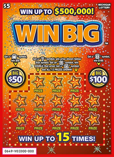 Win Big Michigan scratch-off ticket
