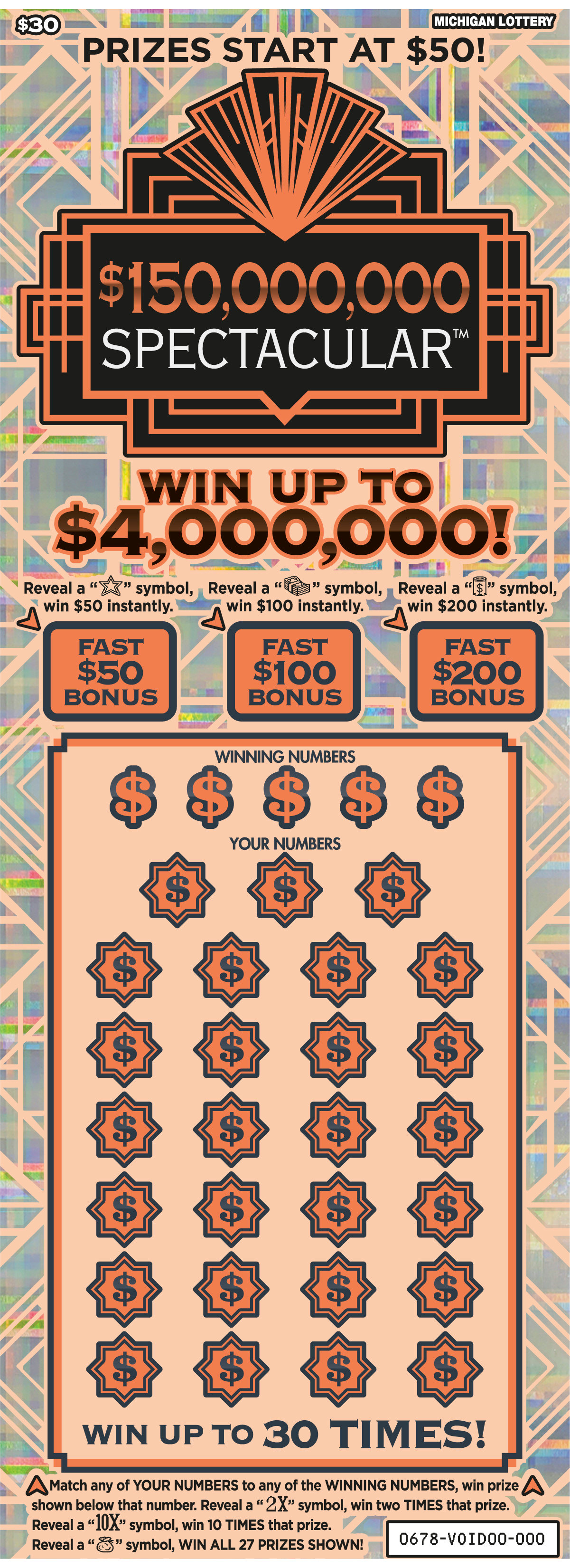 $150,000,000 Spectacular Michigan scratch-off ticket