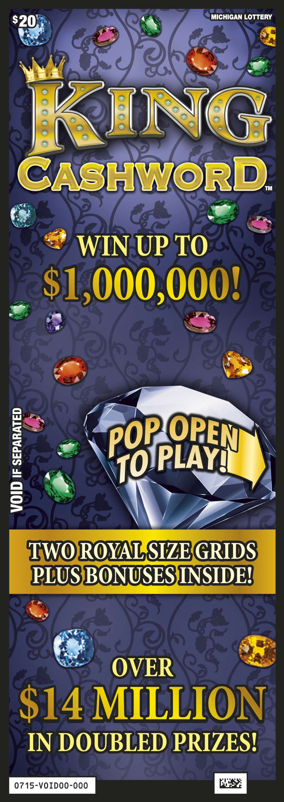 King Cashword Michigan scratch-off ticket