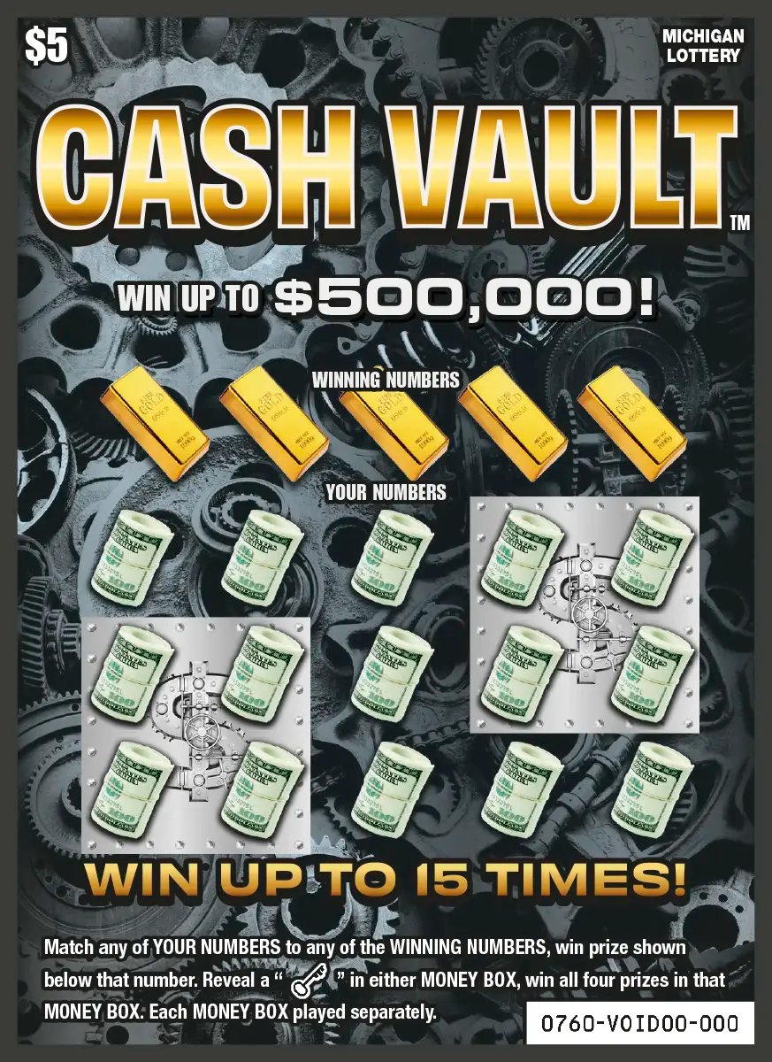 Cash Vault Michigan scratch-off ticket