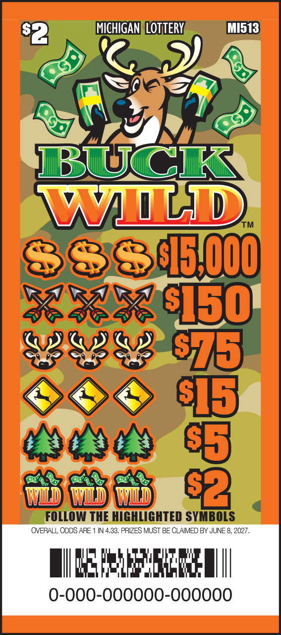 Buck Wild Michigan pull tab game