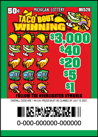 Taco 'bout Winning Michigan pull tab game