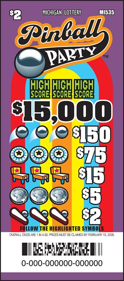 Pinball Party Michigan pull tab game