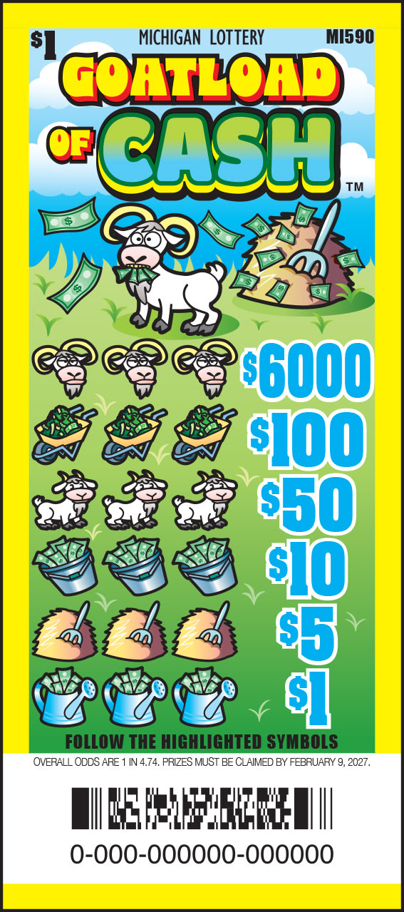 Goatload Of Cash Michigan pull tab game