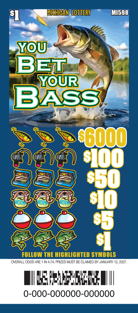 You Bet Your Bass Michigan pull tab game