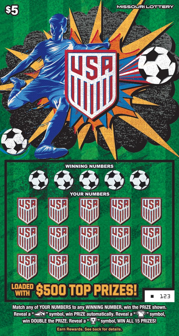 U.s. Soccer Missouri scratch-off ticket