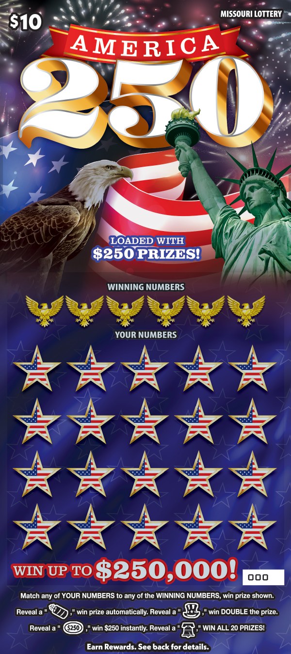 America 250 Missouri scratch-off ticket