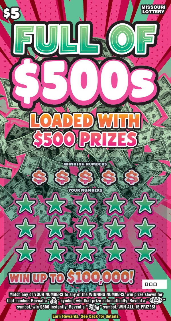Full Of $500S Missouri scratch-off ticket