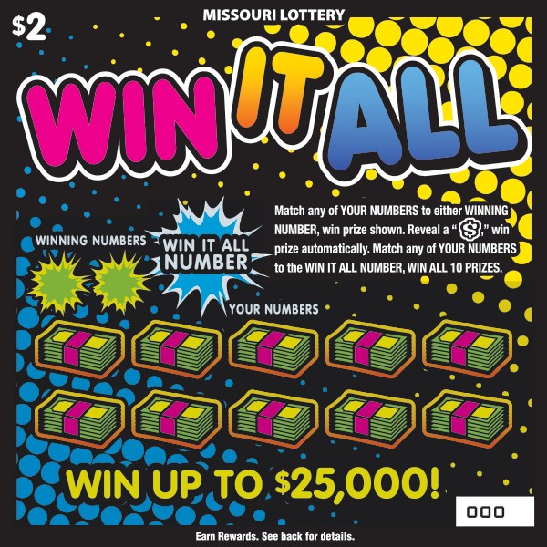 Win It All Missouri scratch-off ticket