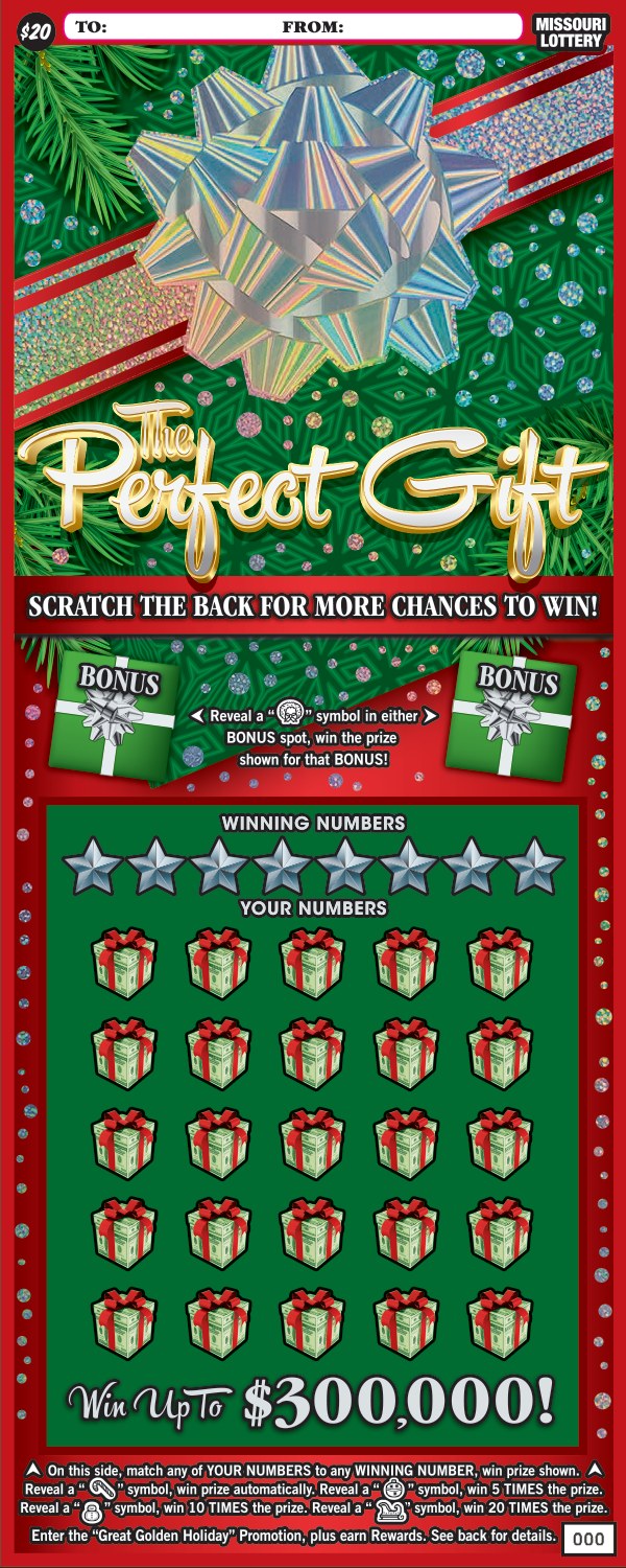 The Perfect Gift Missouri scratch-off ticket