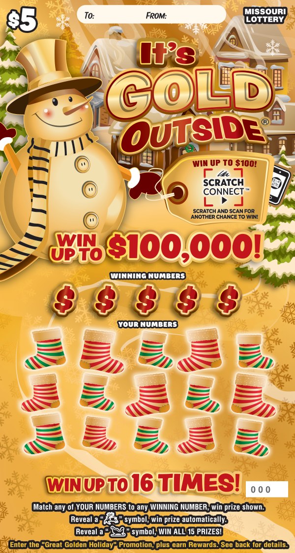 Its Gold Outside Missouri scratch-off ticket