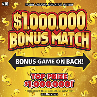 $1,000,000 Bonus Match North Carolina scratch-off ticket