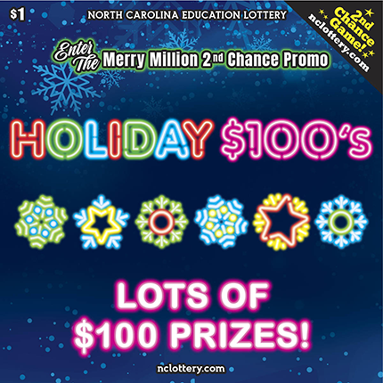 Holiday $100s North Carolina scratch-off ticket