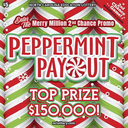 Peppermint Payout North Carolina scratch-off ticket