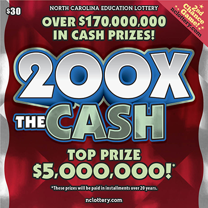 200X The Cash North Carolina scratch-off ticket