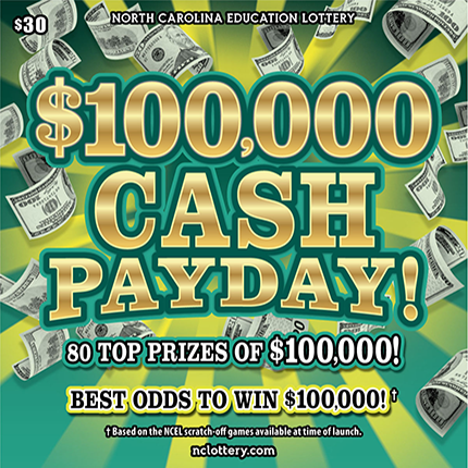$100,000 Cash Payday North Carolina scratch-off ticket