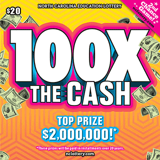 100X The Cash North Carolina scratch-off ticket