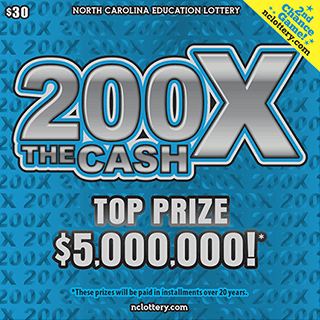 200X The Cash North Carolina scratch-off ticket