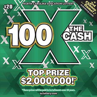 100X The Cash North Carolina scratch-off ticket