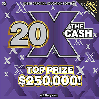 20X The Cash North Carolina scratch-off ticket
