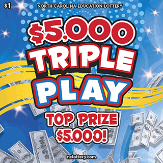 $5,000 Triple Play North Carolina scratch-off ticket