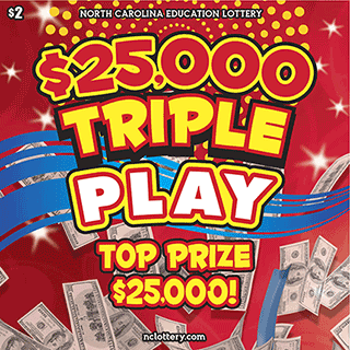 $25,000 Triple Play North Carolina scratch-off ticket