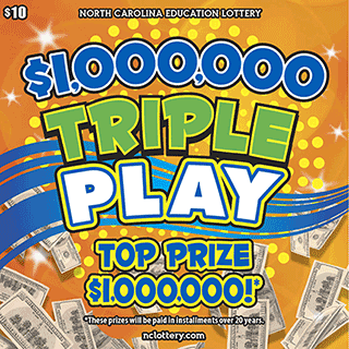 $1,000,000 Triple Play North Carolina scratch-off ticket