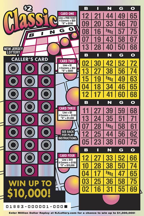 Classic Bingo New Jersey scratch-off ticket